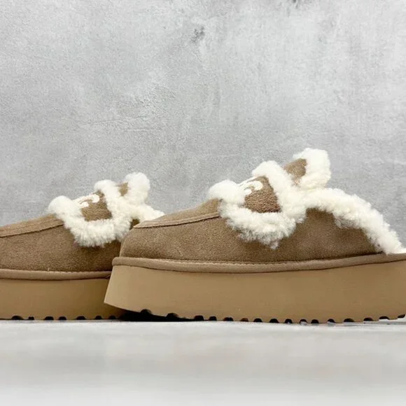 UGG Brown Plush Slippers - Picture 5 of 9